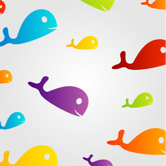 Colorful dolphin background for children