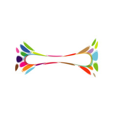 Design element or text box with colorful patterns for web design