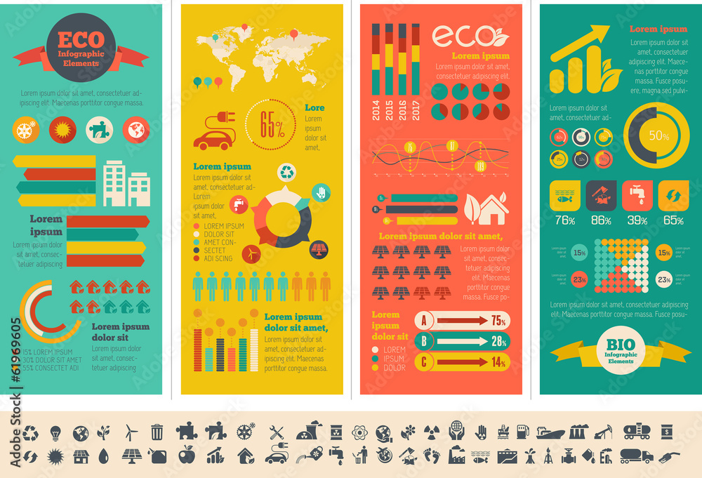 Wall mural flat infographic elements. vector illustration eps 10.