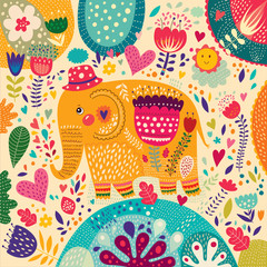 Print with elephant © moleskostudio