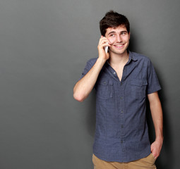 young man calling by phone