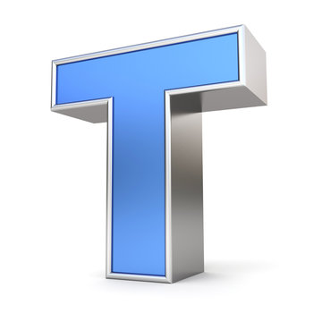 Blue metal alphabet collection - letter T