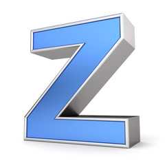 Blue metal alphabet collection - letter Z