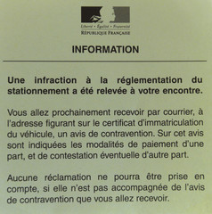 avis de contravention