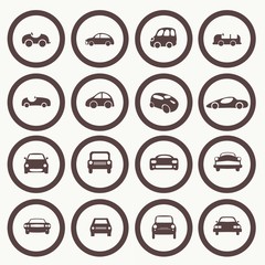 Cars icons set different vector car forms.