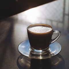 cup of coffee on the table