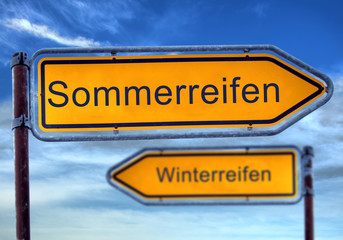 Strassenschild 1 - Sommerreifen