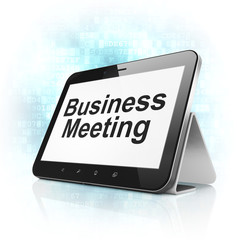 Fototapeta premium Finance concept: Business Meeting on tablet pc computer