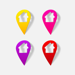 realistic design element: map, pointer, navigator