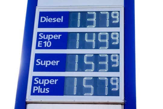 Treibstoffpreise, Anzeigetafel