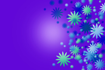 Color flowers on blue background.