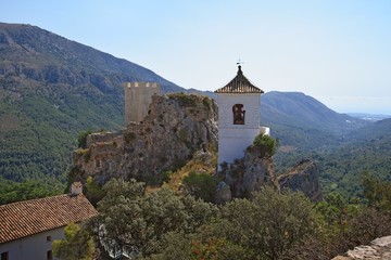 Fototapeta na wymiar Castillo de Alcozaiba and Bell Tower in Guadalest