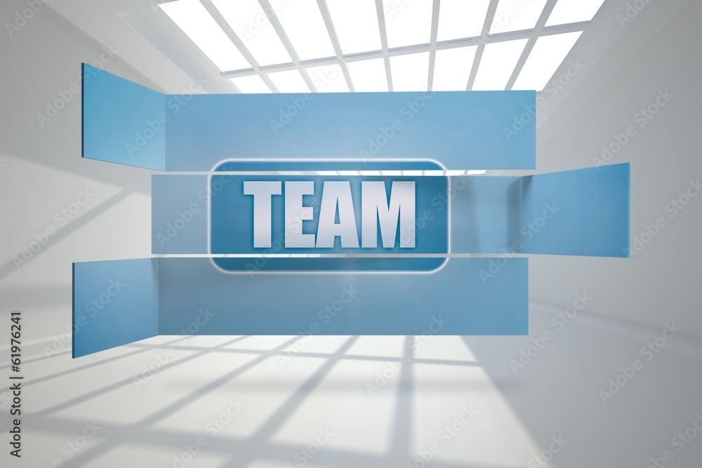 Aufkleber composite image of team banner on abstract screen