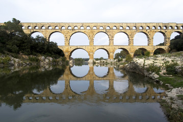 Roman aqueduct at Pont du Gard, France