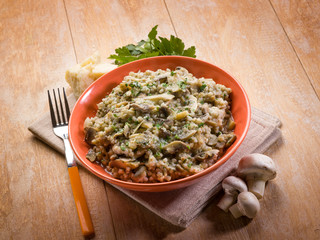 barley risotto with mushroom