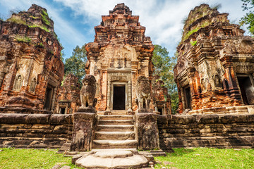 Ancient buddhist khmer temple in Angkor Wat complex