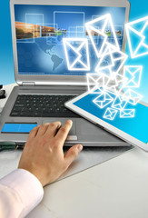 office with computers and phones