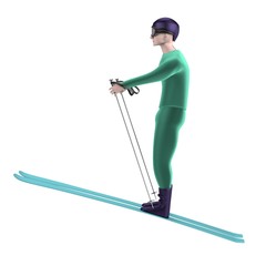 realistic 3d render of skier