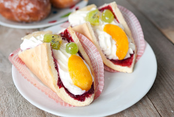Fresh cream-coloured Eclair