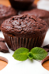 Chocolate muffin close-up