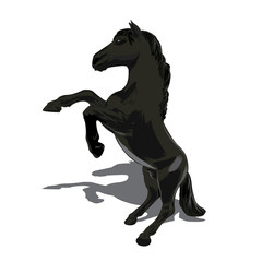 Rearing horse fine vector silhouette