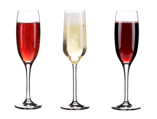 Three glasses of champagne.