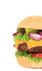 Big appetizing hamburger.
