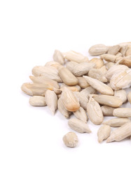 Bunch of pelled sunflower seeds.