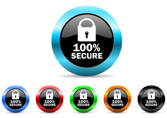 secure icon vector set