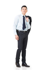 Obraz premium Young Asian businessman hold coat