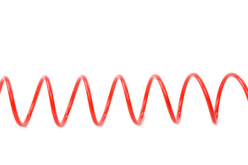 Red air hose on the white background.