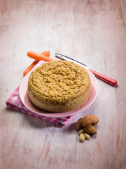 cake with almonds and carrots