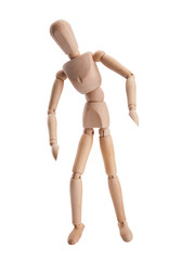Wooden figure dummy, isolated on white
