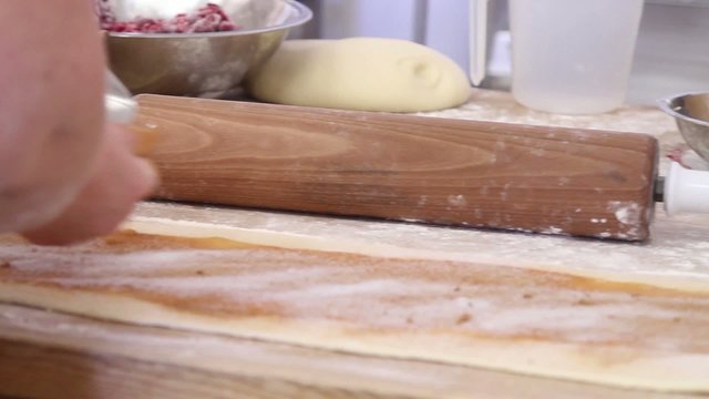 Close footage of woman making  cookies from dough