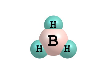 Obraz premium Borane molecular structure isolated on white