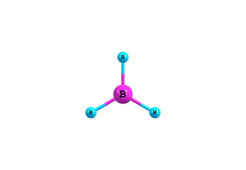 Borane molecular structure isolated on white