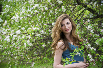 Beautiful woman in garden.