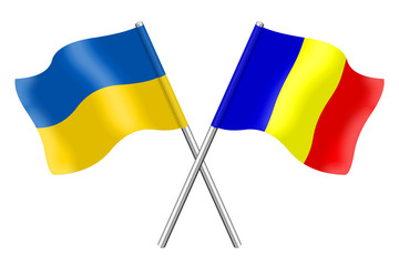Flags: Ukraine and Romania