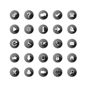 GREY VECTOR BUTTON SET (website internet web icons symbols kit)