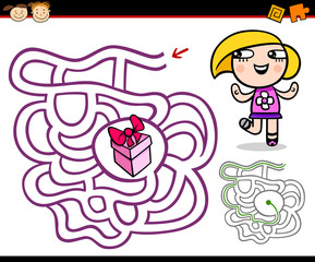 cartoon maze or labyrinth game