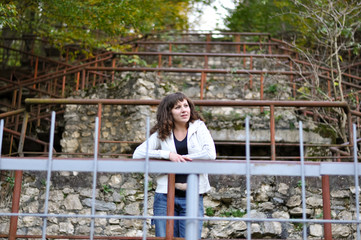 young girl on a walk