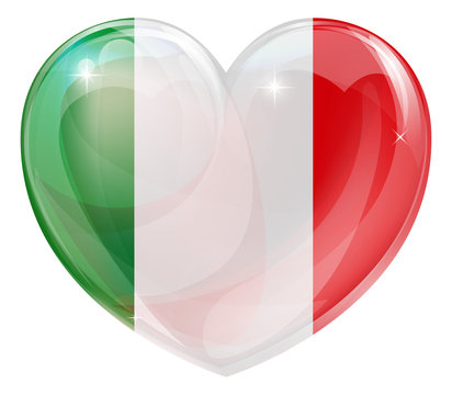 Italian Flag Love Heart