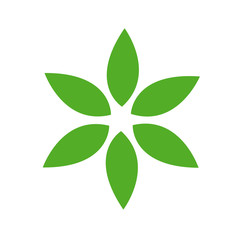Eco friendly business logo- flower with green leaves
