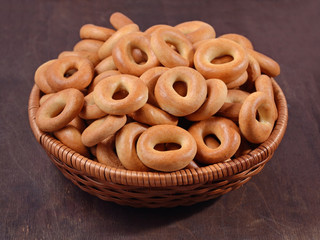 Bagels in a wicker bowl