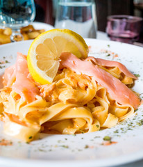 pasta and smoked salmon