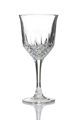 crystal glass on white background