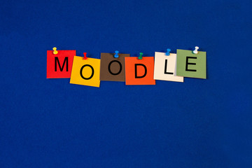 Moodle, sign series for computers, education, internet and techn