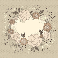 Floral frame. Vector illustration