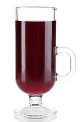 Mulled wine isolated on white