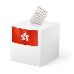 Ballot box with voicing paper.